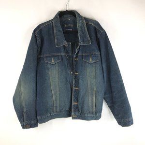 Watson's Mens Vintage Denim Jacket Quilted Lining Retro Trucker Dark Wash Blue L